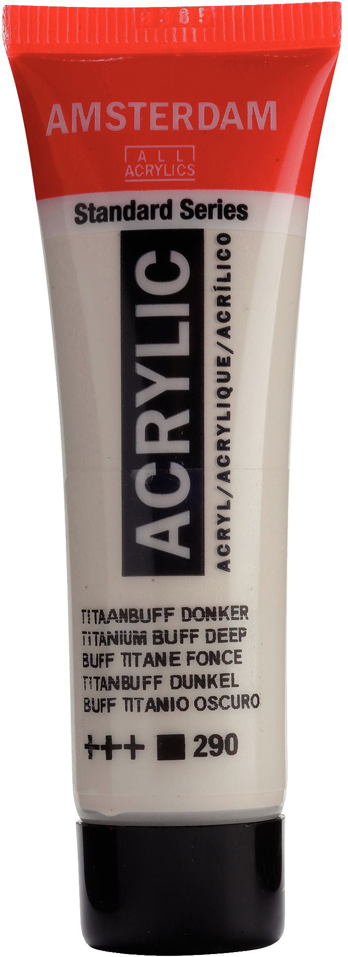 Royal Talens Amsterdam Acrylfarbe – Titanbuff Dunkel 290, seidenmatt – 20 ml – für Leinwand, Papier, Holz