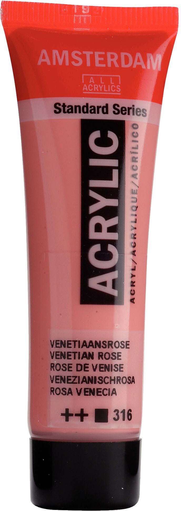 Royal Talens AMSTERDAM Standard Serie Acrylfarbe – Venezianischrosa 316, seidenmatt – 20 ml – für Leinwand, Papier, Holz