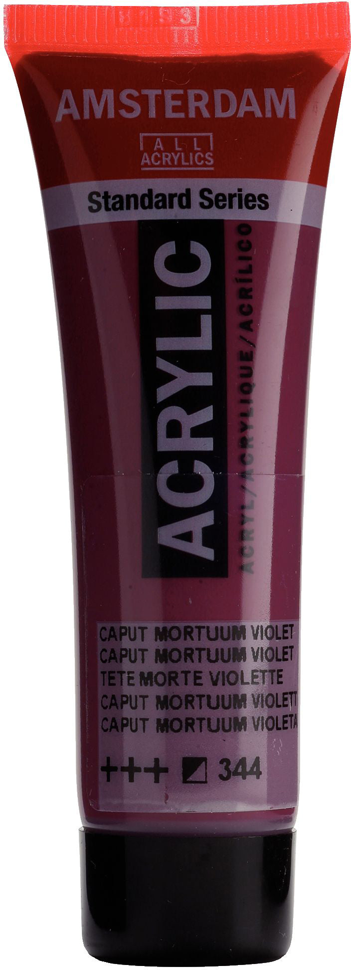 Royal Talens Amsterdam Acrylfarbe – Caput Mortuum Violett 344, seidenmatt – 20 ml – für Leinwand, Papier, Holz