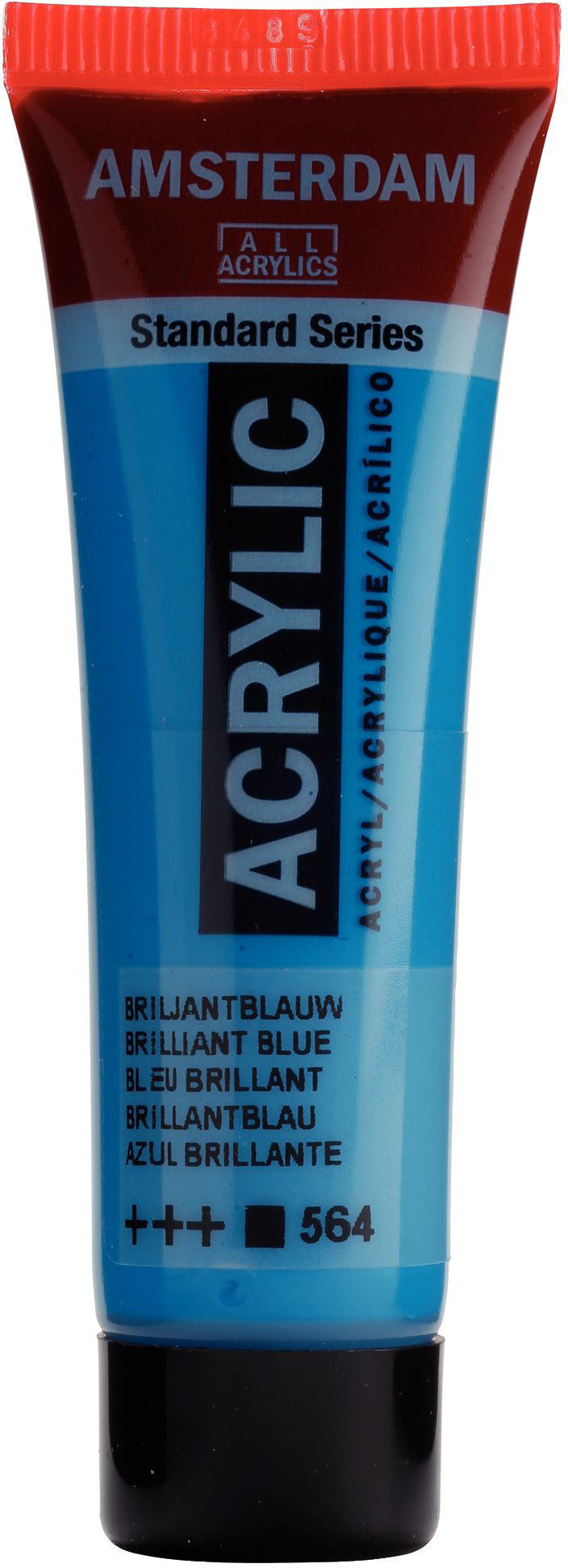 Royal Talens Amsterdam Acrylfarbe – Brillantblau 564, seidenmatt – 20 ml – für Leinwand, Papier, Holz