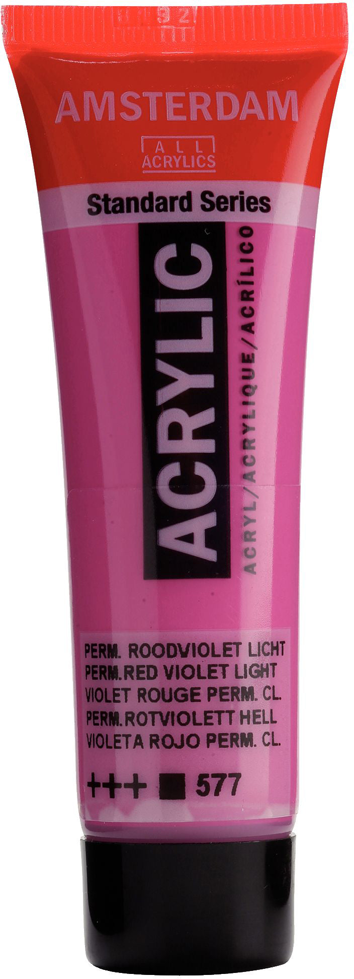 Royal Talens AMSTERDAM Acrylfarbe – Permanentrotviolett Hell 577, seidenmatt – 20 ml – für Leinwand, Papier, Holz