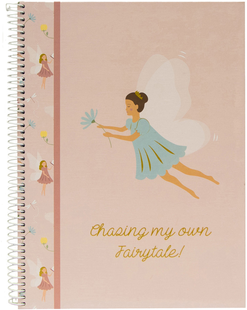 Ancor Fairies Spiralbuch – A4 – kariert 5 mm – 80 Seiten – 90 g/m² – Hardcover, Spiralbindung – Rose