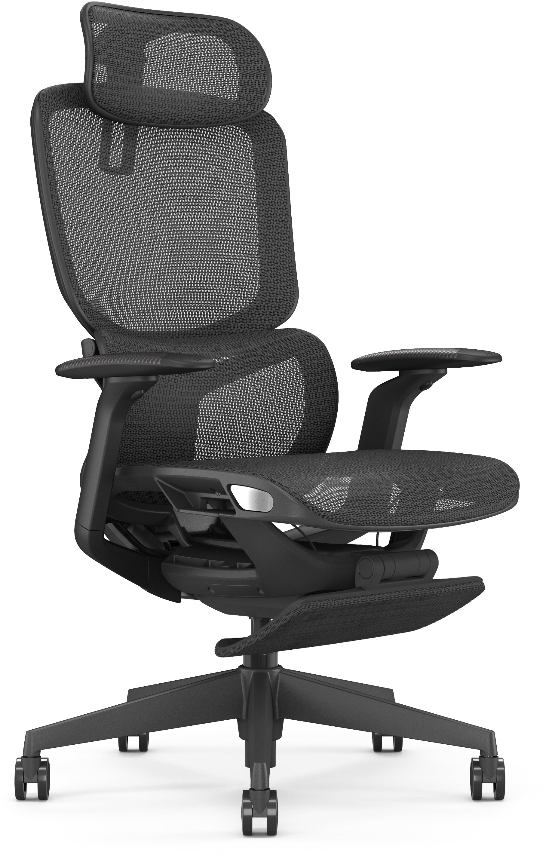 Apollo Aero 732519 Bürostuhl – Netzrücken – Schwarz, 4D-Armlehnen, mit Kopfstütze