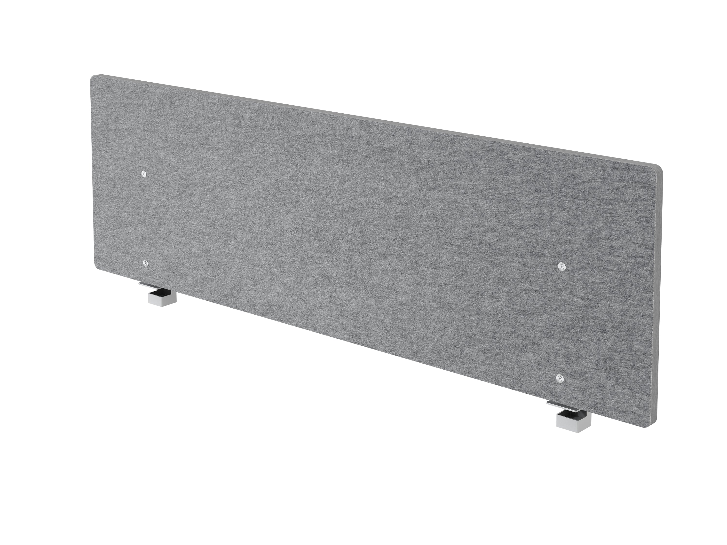Apollo Tischtrennwand VARW16/5 – 1'600 × 500 mm, Filz, grau, mit Klemmen, für Tischplatten bis 30 mm