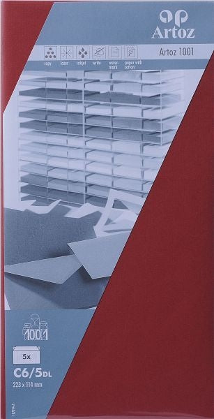 Artoz Briefumschlag C5/6, selbstklebend, weinrot, 100 g/m² – 5 Stk.