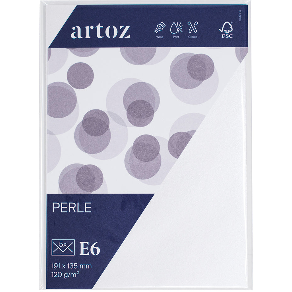 Artoz Couvert E6, Nassklebung, Weiss, 120 g/m² – 5 Stk.