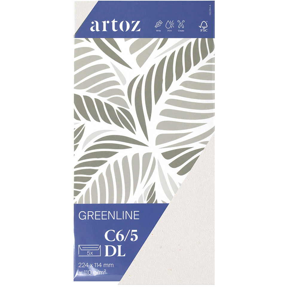 Artoz Couvert C5/6, ohne Fenster, Haftklebung, Tortilla, 120 g/m², Greenline Papier – 5 Stk.