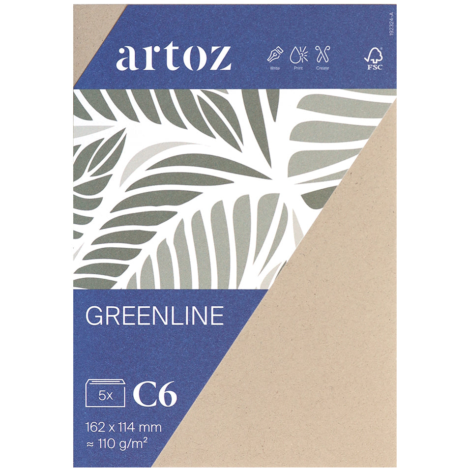 Artoz Couvert C6, ohne Fenster, Haftklebung, desert, 120 g/m² – 5 Stk.