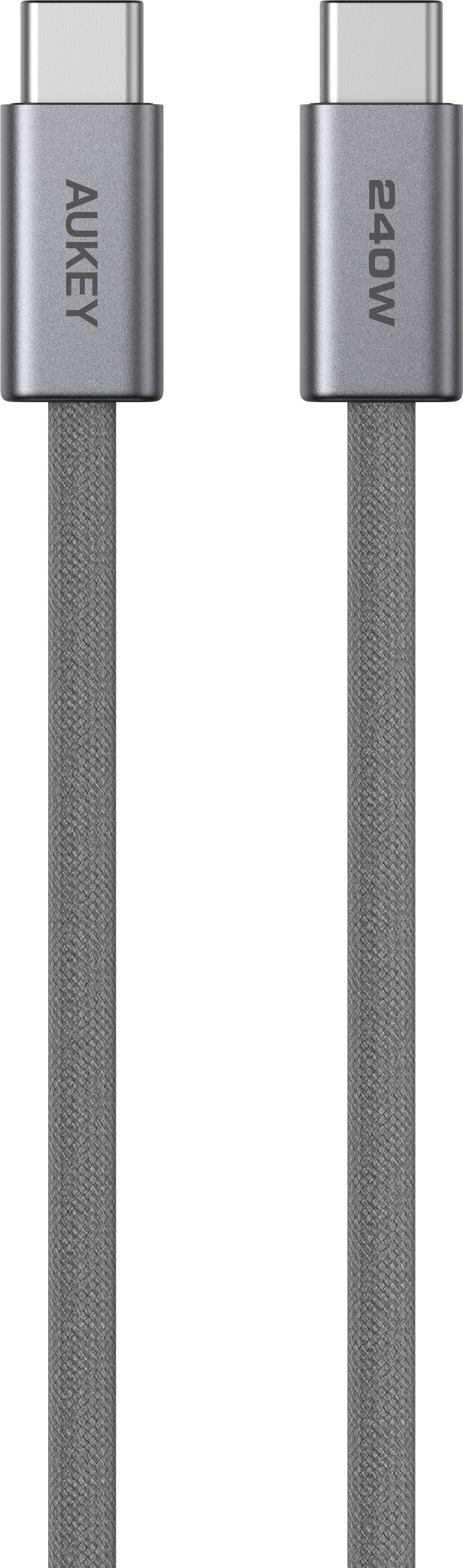 AUKEY USB-C auf USB-C Kabel – USB 2.0 (480 Mbit/s) – 1,8 m – PD 240 W – Geflochten