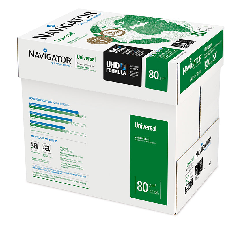 Navigator Universal Kopierpapier Hochweiss – A4, 80 g/m², 50'000 Blatt