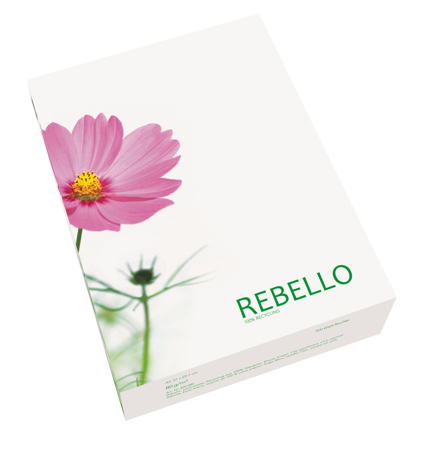 Rebello blauer engel Carta per Fotocopie Rebello Bianca – A4, 90 g/m², 100000 Fogli