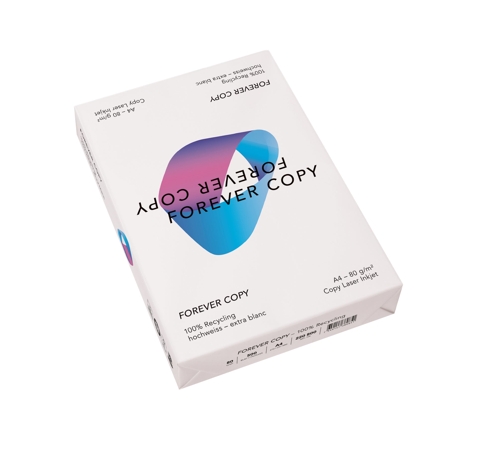 Forever copy 100% Recyclingpapier hochweiss – A3, 80 g/m², 2'500 Blatt