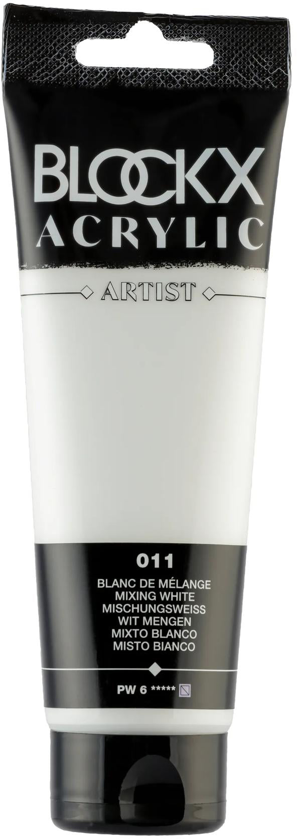 Blockx Acrylic Artist Acrylfarbe – Mischweiss, seidenmatt – 120 ml
