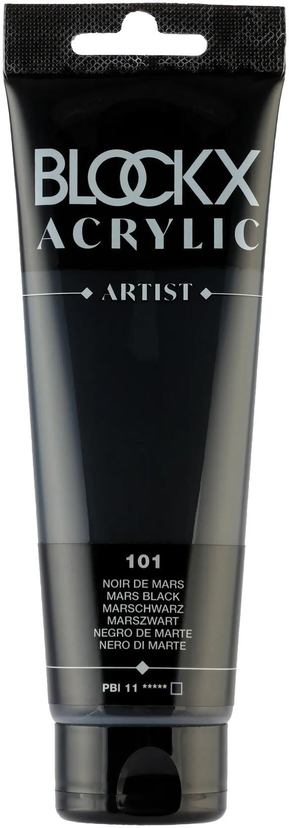 Blockx Acrylic Artist Acrylfarbe – Marsschwarz, seidenmatt – 120 ml