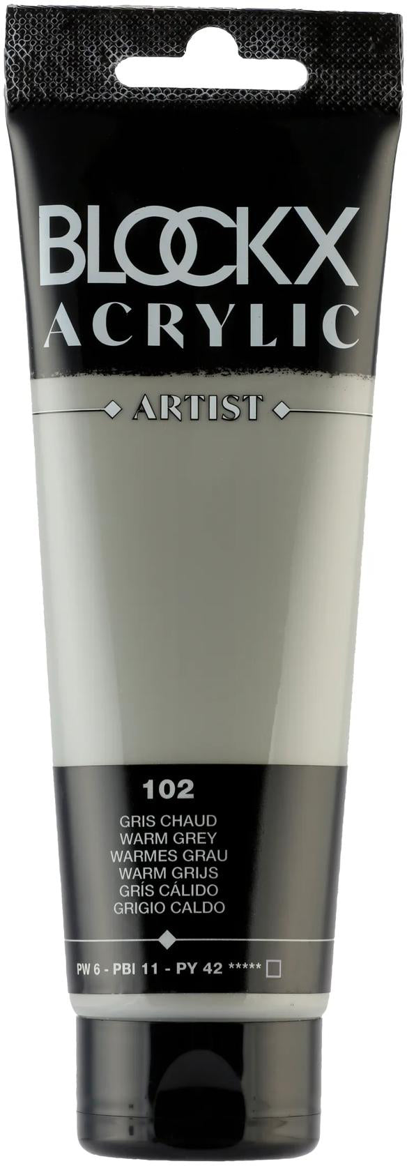 Blockx Acrylic Artist Acrylfarbe – Warmes Grau, seidenmatt – 120 ml