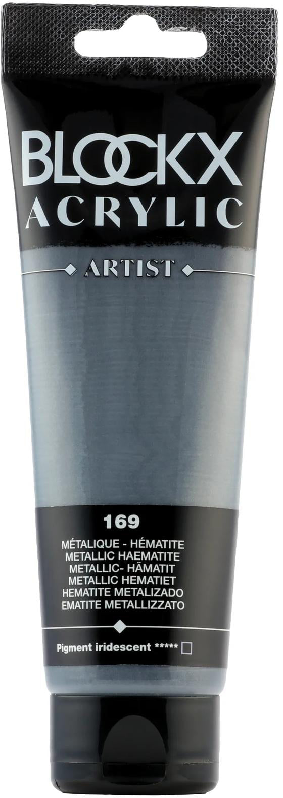 Blockx Acrylfarbe – Hämatit, seidenmatt, Metallic – 120 ml
