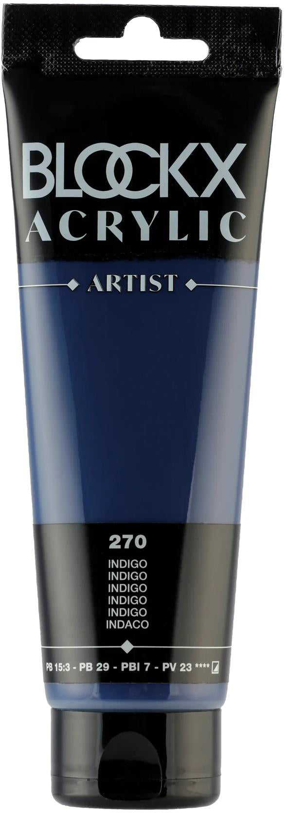 Blockx Acrylic Artist Acrylfarbe – Indigo, seidenmatt – 120 ml Tube