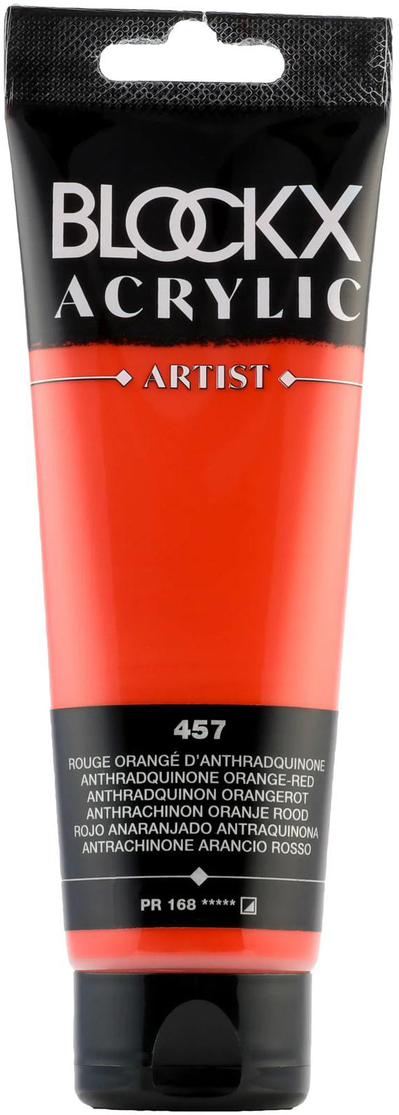 Blockx Acrylic Artist Acrylfarbe – Anthraquinon Orangerot, seidenmatt – 120 ml