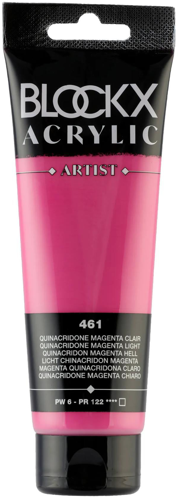 Blockx Acrylic Artist Acrylfarbe – Quinacridon Magenta, hell, seidenmatt – 120 ml