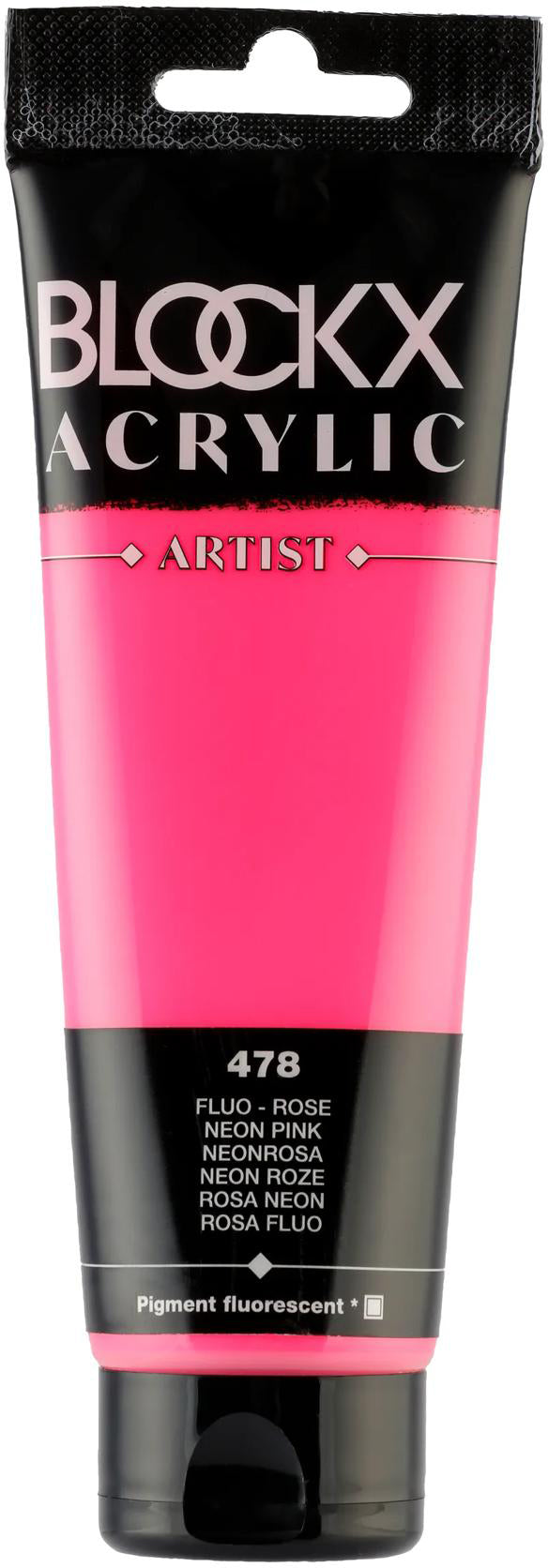 Blockx Acrylic Artist Acrylfarbe – Neonrosa, seidenmatt – 120 ml