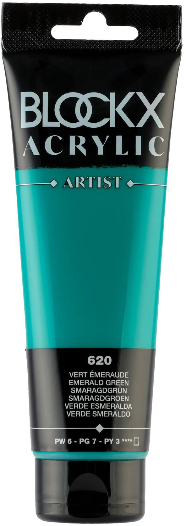 Blockx Acrylic Artist Acrylfarbe – Smaragdgrün, seidenmatt – 120 ml