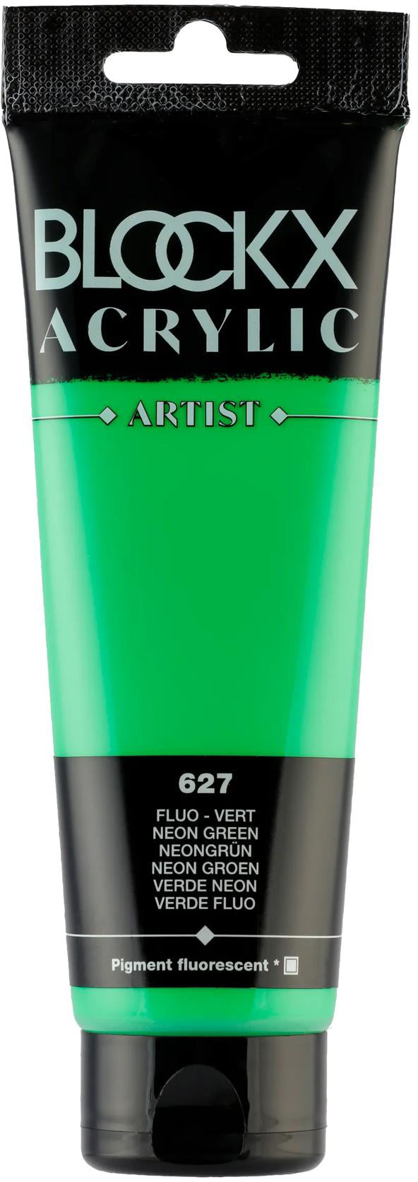 Blockx Acrylic Artist Acrylfarbe – Neongrün, seidenmatt, Neon – 120 ml