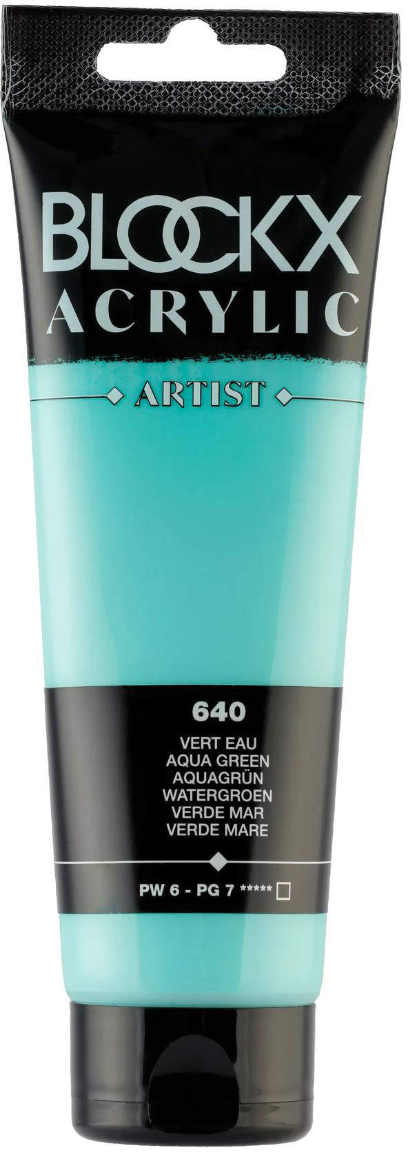 Blockx Acrylic Artist Acrylfarbe – Aquagrün, seidenmatt – 120 ml