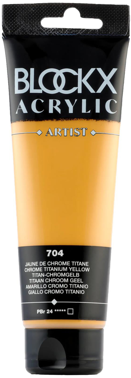 Blockx Acrylic Artist Acrylfarbe – Titanchromgelb, seidenmatt – 120 ml