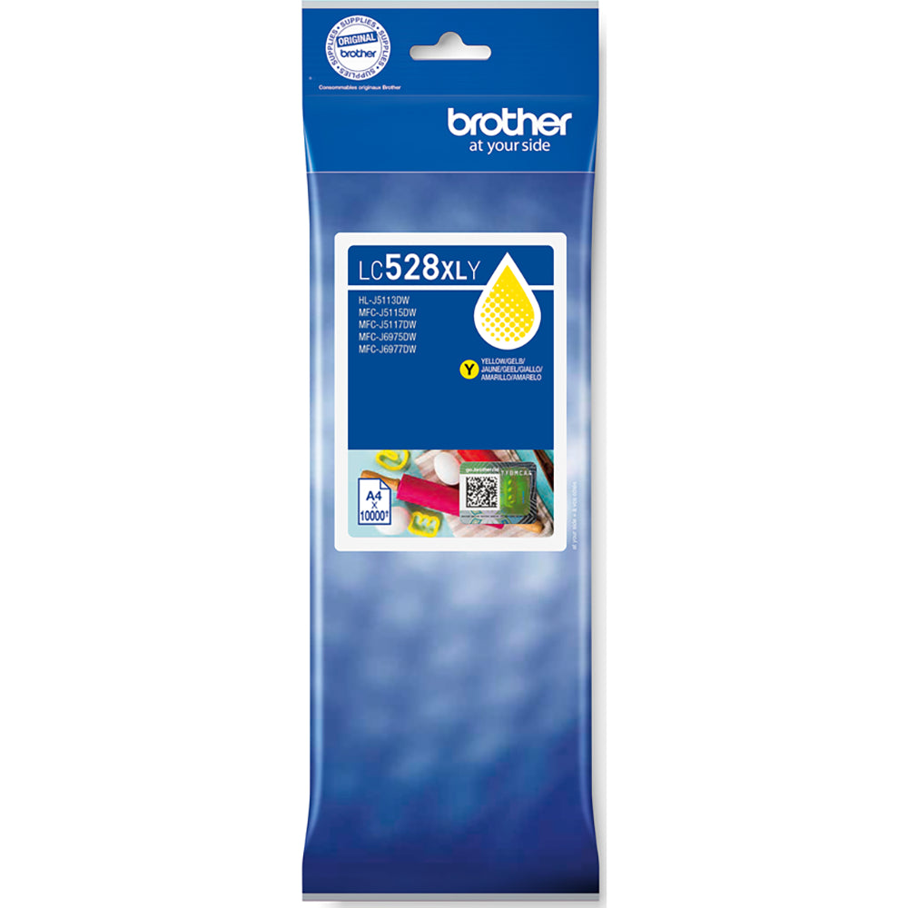 Brother LC528XLY Gelbe Tintenpatrone (Original) – 10'000 Seiten – für MFC-J3660DW/MFC-J3960DW/MFC-J6560DW …