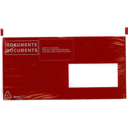Buroline Dokumententasche – für C6/5, Fenster rechts, selbstklebend, rot – 250 Stk.