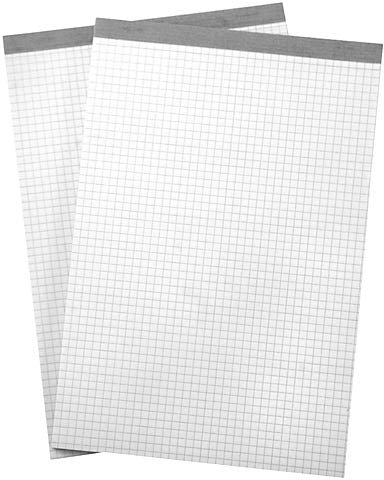 Büroline Notizblock – A4 – 4 mm kariert – 100 Blatt – 65 g/m² – chlorfrei, weiss, 2er-Pack