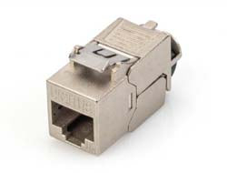 Digitus Keystone-Modul Cat6A – geschirmt (S/UTP), RJ-45, 10GBase-T, 24er-Set, Silber, flach