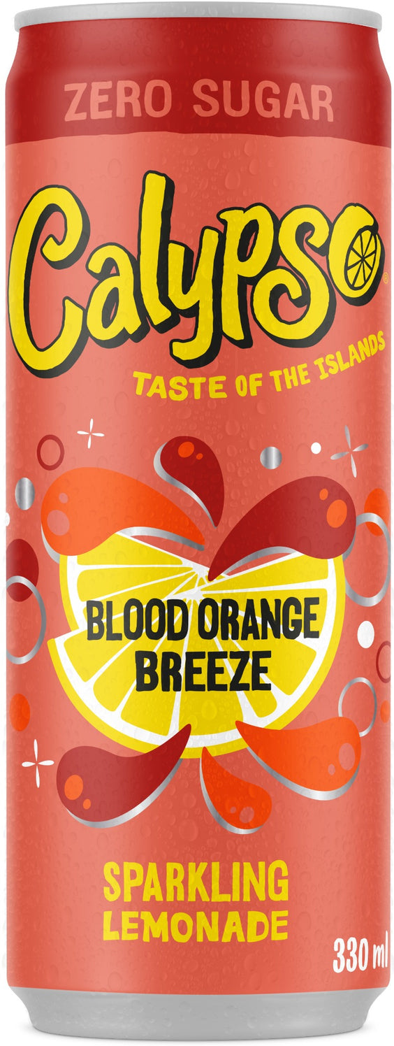 Calypso Limonade Blood Orange Breeze, zuckerfrei – 12 × 3,3 dl