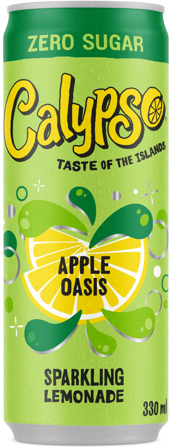 Calypso Apple Oasis Limonade, zuckerfrei – 12 × 3,3 dl