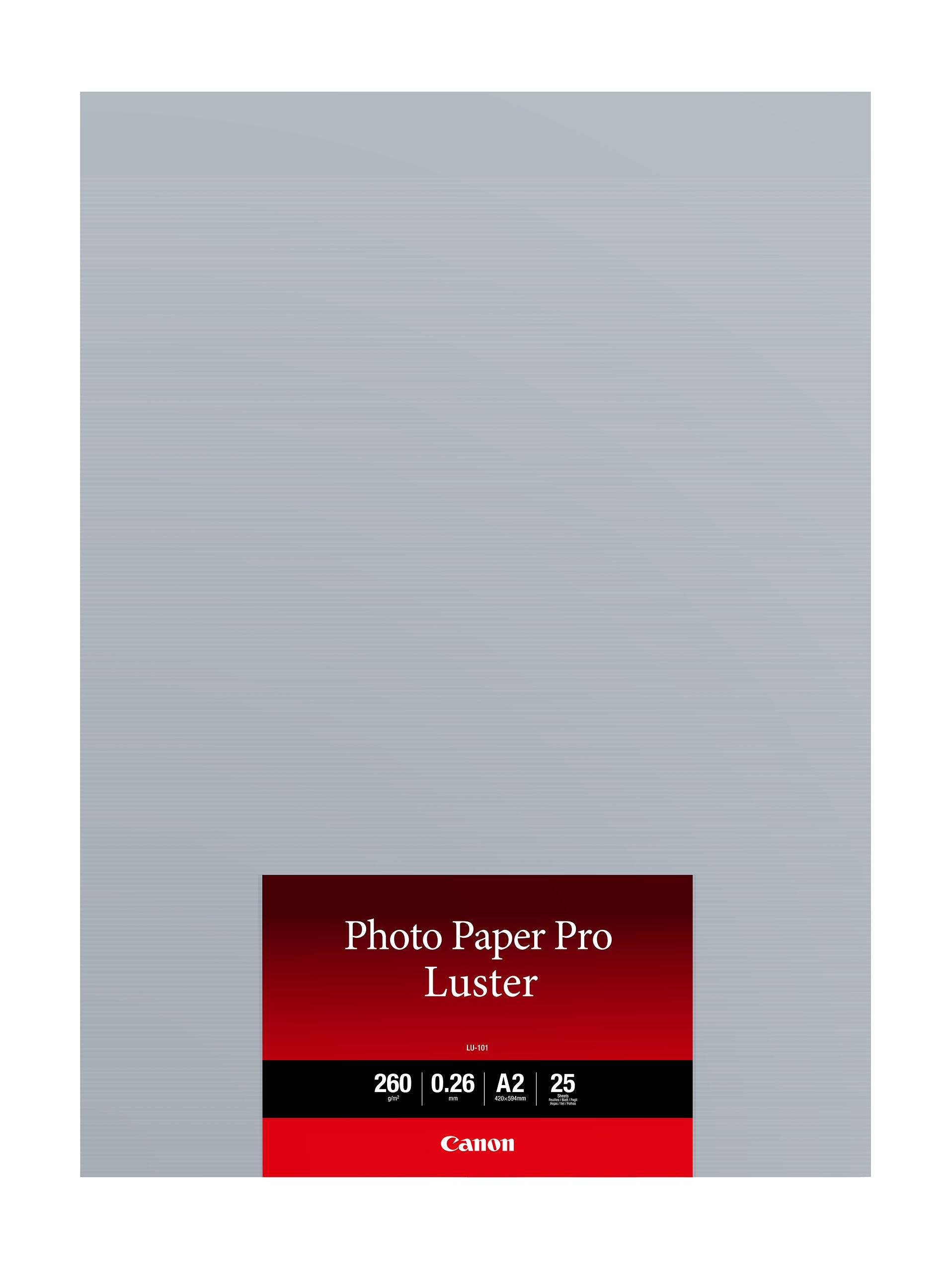 Canon Pro Luster Fotopapier – seidenglänzend, A2, 260 g/m², 25 Blatt, für Inkjet