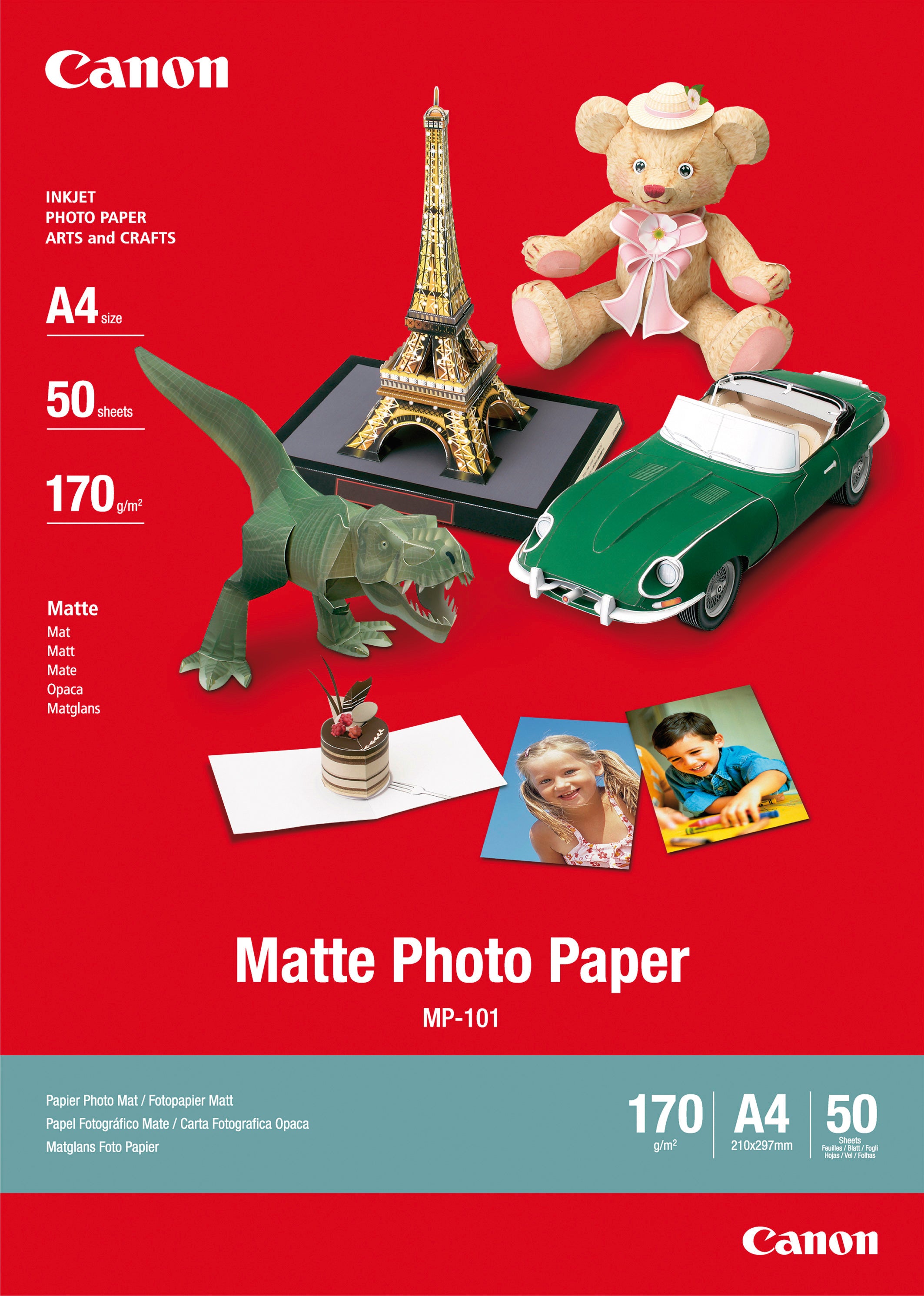 Canon MP-101 Fotopapier – matt, A4, 170 g/m², 50 Blatt, für Inkjet