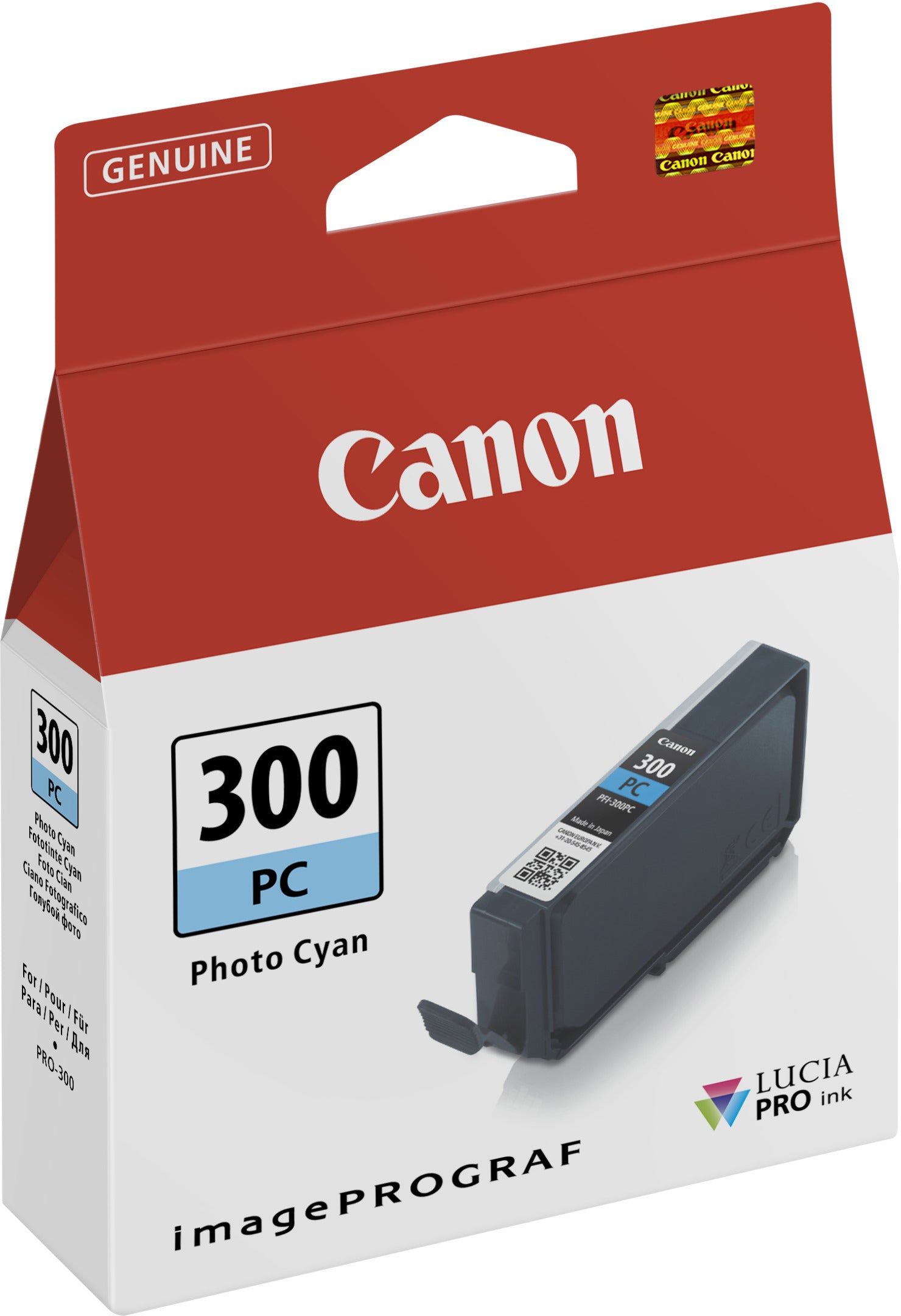 Canon PFI-300PC Foto-Cyan Tintenpatrone (Original) – 625 Seiten – für imagePROGRAF PRO-300