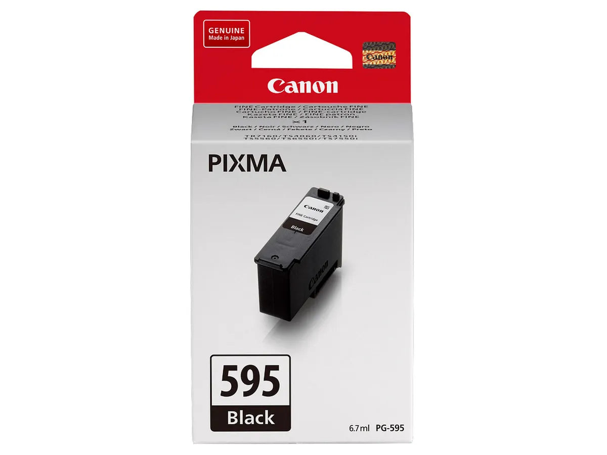 Canon PG-595 Schwarz Tintenpatrone (Original) – 180 Seiten – für PIXMA TS7550i/TS6550i/TS4150i