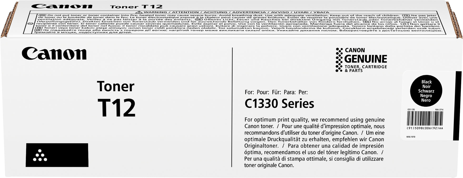 Canon T12 (5098C006) Schwarz Toner – Original – 7'400 Seiten – für Canon i-SENSYS X C1333i/i-SENSYS X C1333iF