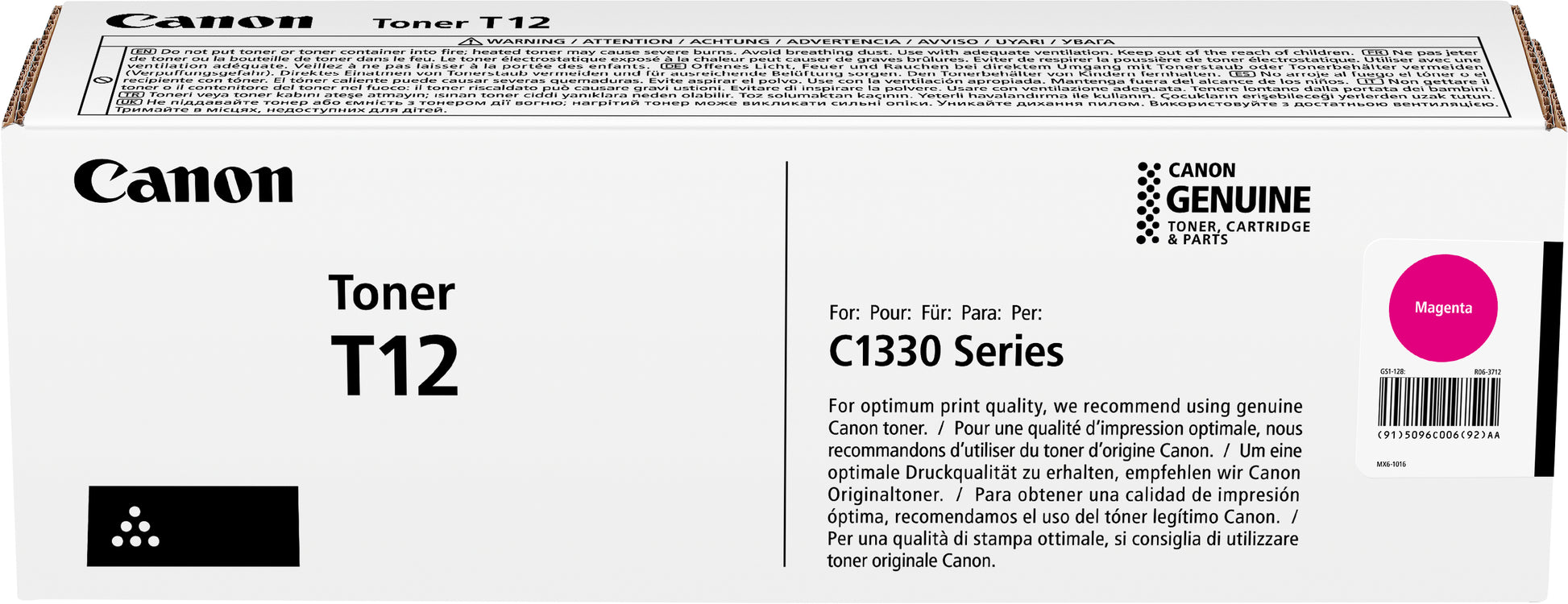 Canon T12 (5096C006) Magenta Toner – Original – 5'300 Seiten – für Canon i-SENSYS X C1333P/i-SENSYS X C1333i