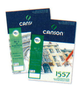 Canson 1557 Skizzenblock – A2 – 120 g/m² – geleimt – 50 Blatt, weiss – für Bleistift, Farbstift & Pastell