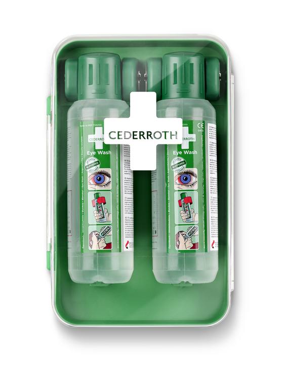 Cederroth Augenspülstation REF 725200 – 2 × 500 ml, Wandmontage