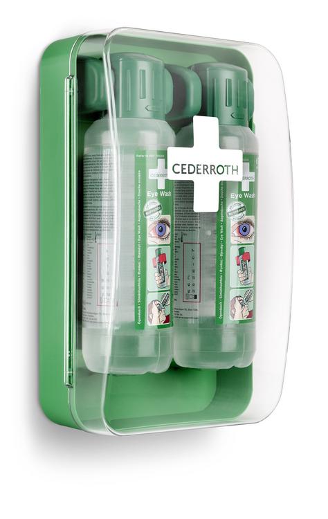 Cederroth Augenspülstation REF 725200 – 2 × 500 ml, Wandmontage