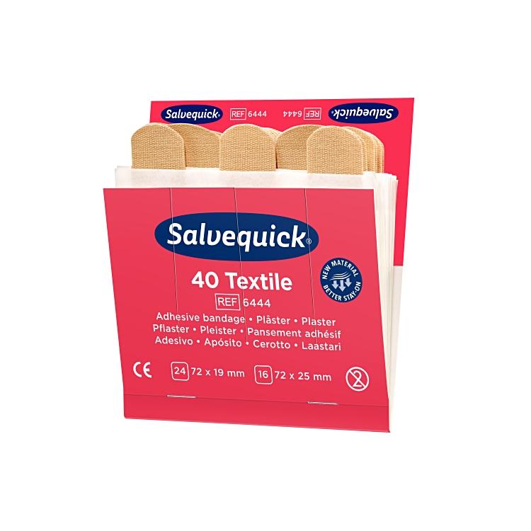 Cederroth Salvequick Pflaster-Nachfüllpackung – 24 Stück 72 × 19 mm, 16 Stück 72 × 25 mm, für Salvequick-Spender