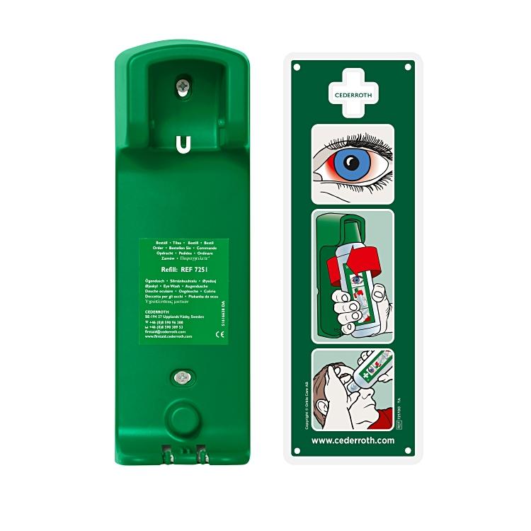 Cederroth Augenspülstation – Wandmontage, für 500 ml Augendusche, 90 × 270 × 70 mm