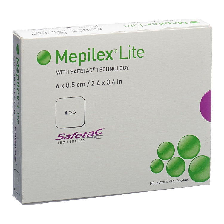 Mepilex Kompressen/Wundauflagen Lite Safetac – 100 × 100 mm, 5 Stück