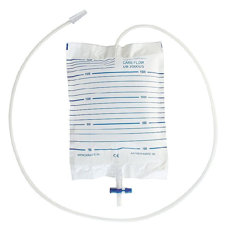 Care Flow Einmalbeutel UB2000 – für gängige Katheter – unsteril, 90 cm Schlauch – 2 l – 10 Stk