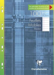 Clairefontaine Ringbucheinlagen – A4 – liniert – Universallochung – 50 Blatt