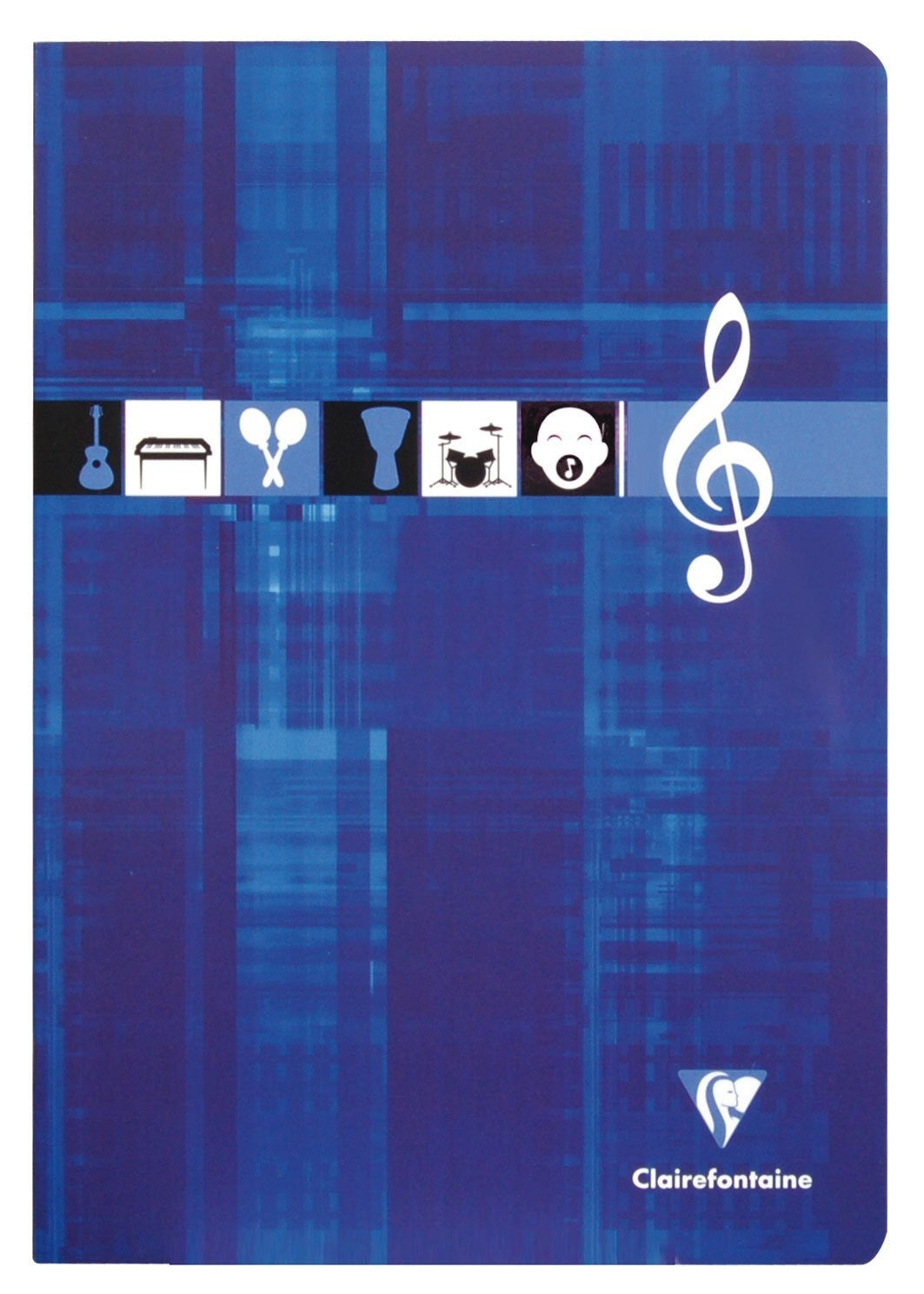 Clairefontaine Musiknotenheft – A4 – Notenlinien – 24 Blatt – mit Textlinie, Weiss