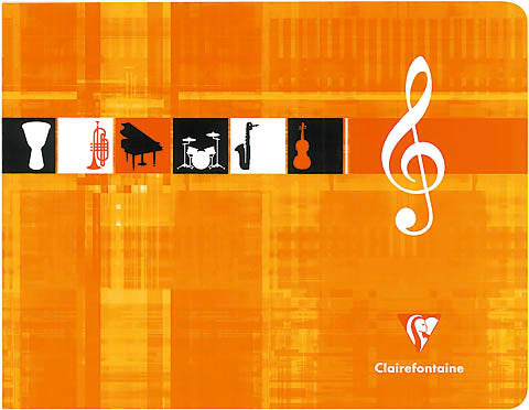 Clairefontaine Musiknotenheft – 170 × 221 mm – Notenlinien – 24 Blatt, Weiss